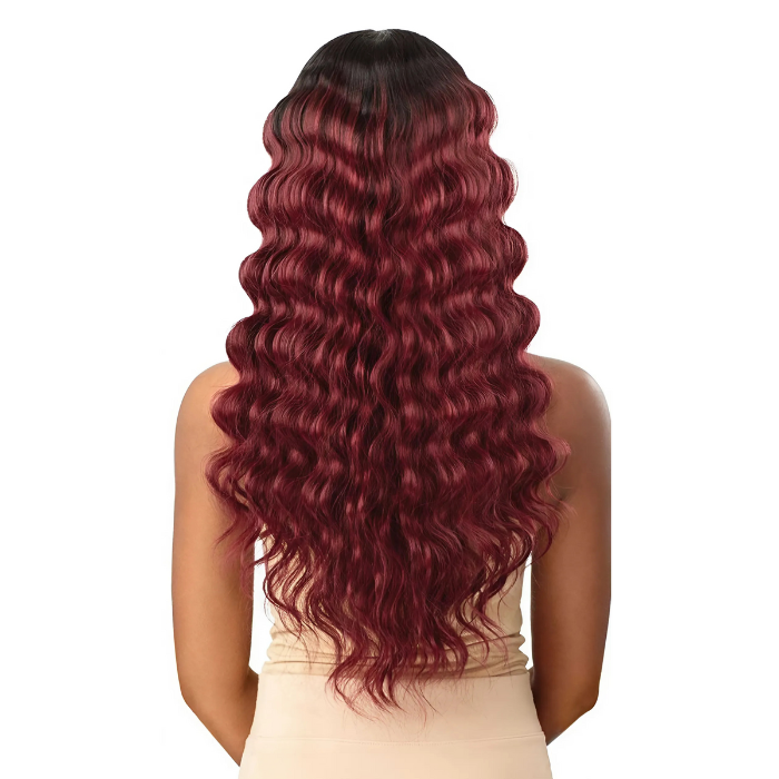 Deep Wave Wine Color Lace Closure 4x4 Transparent Lace