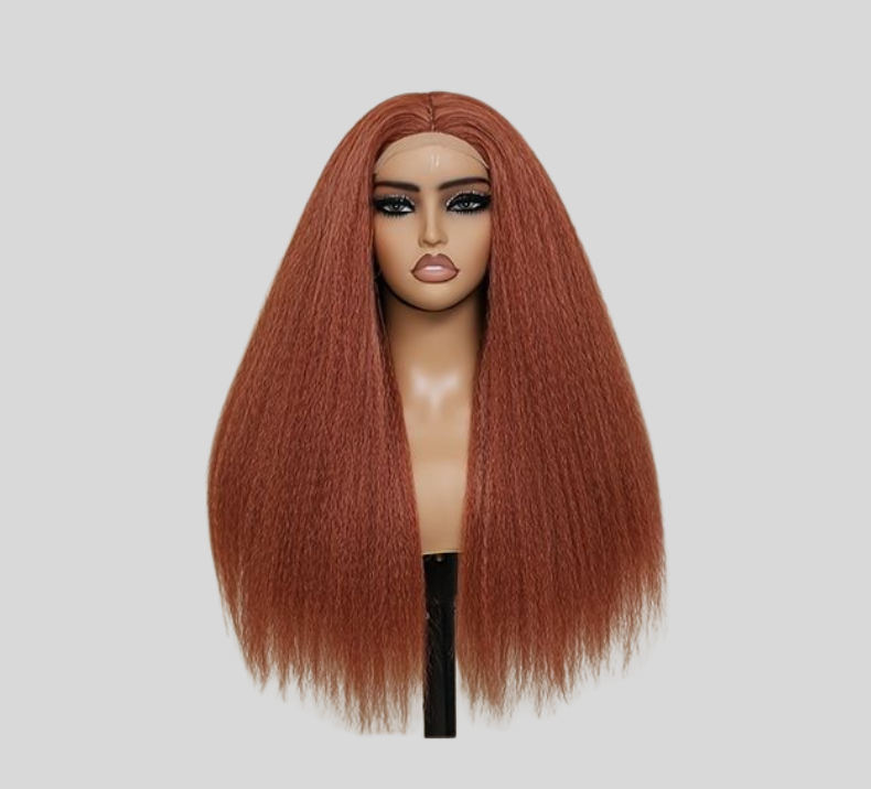 Yaki Straight Wig Ginger Color