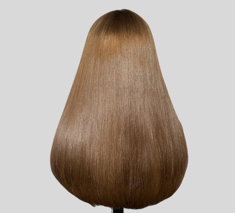Bone Straight Wig Caramel Brown Color