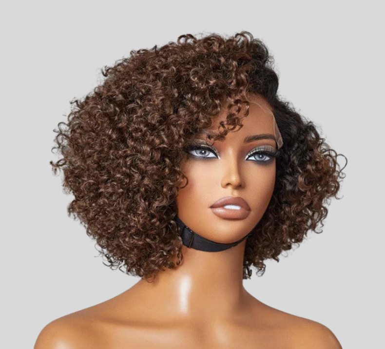 Curly Wig Ombre Chocolate Brown