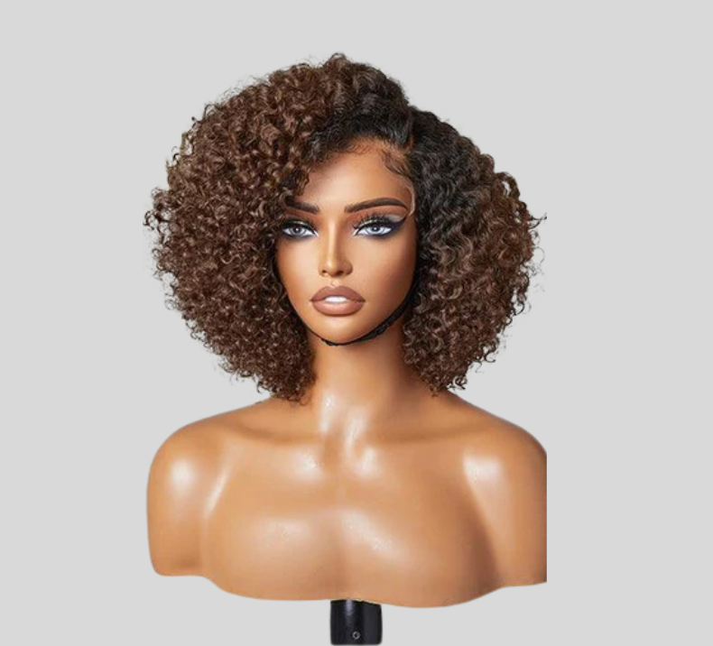 Curly Wig Ombre Chocolate Brown