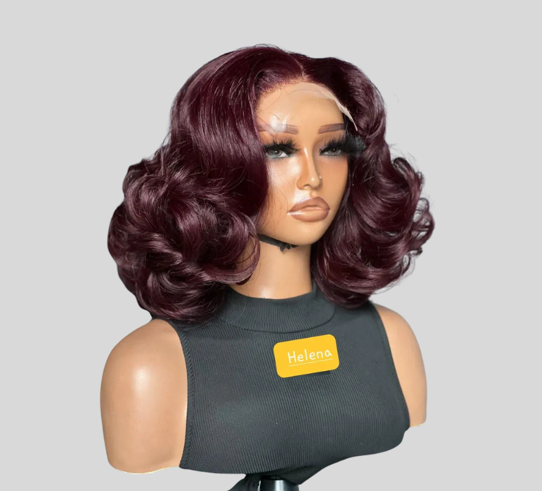 Egg Curly Wig Wine Color