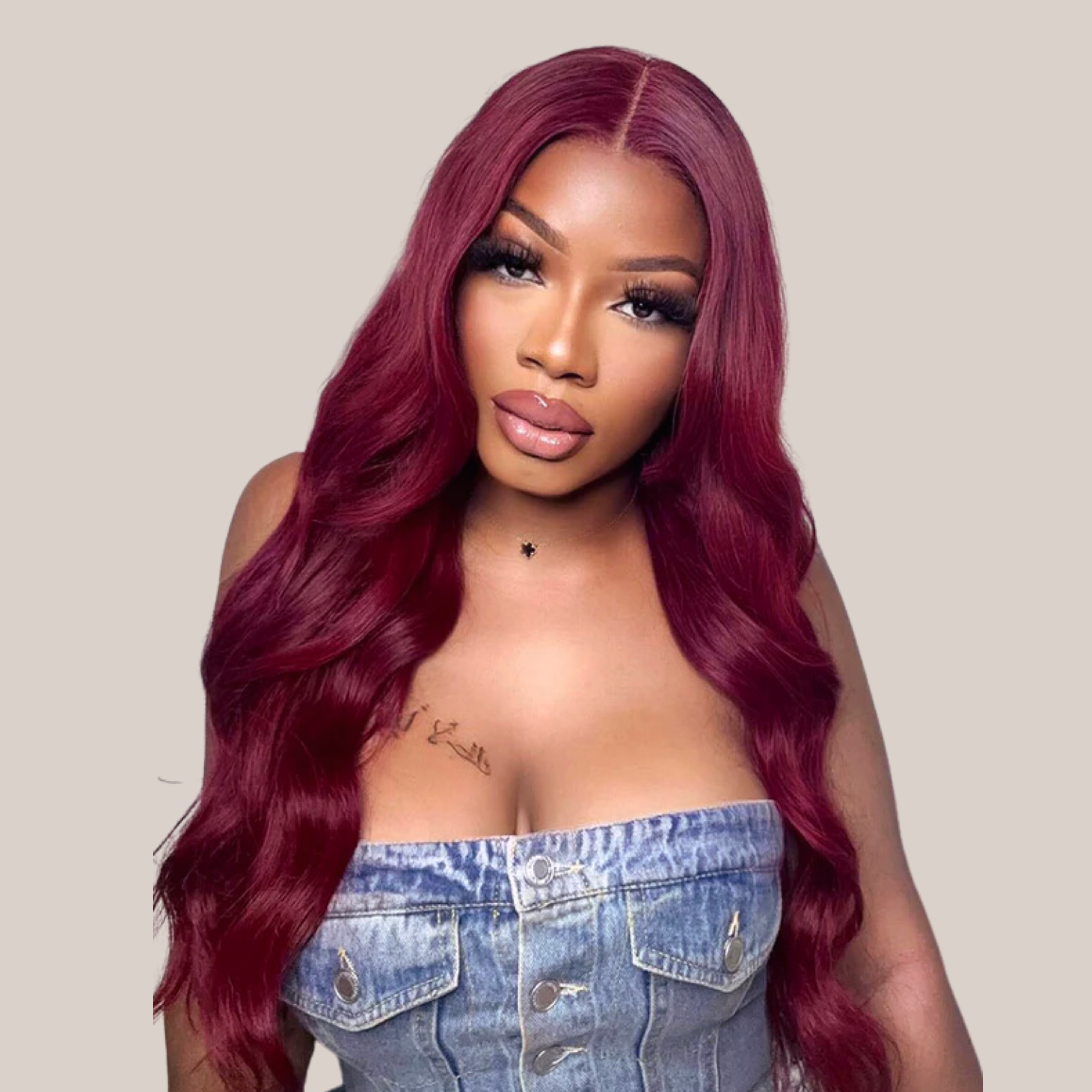 Body Wave Wine Color Frontal 360 Transparent Lace