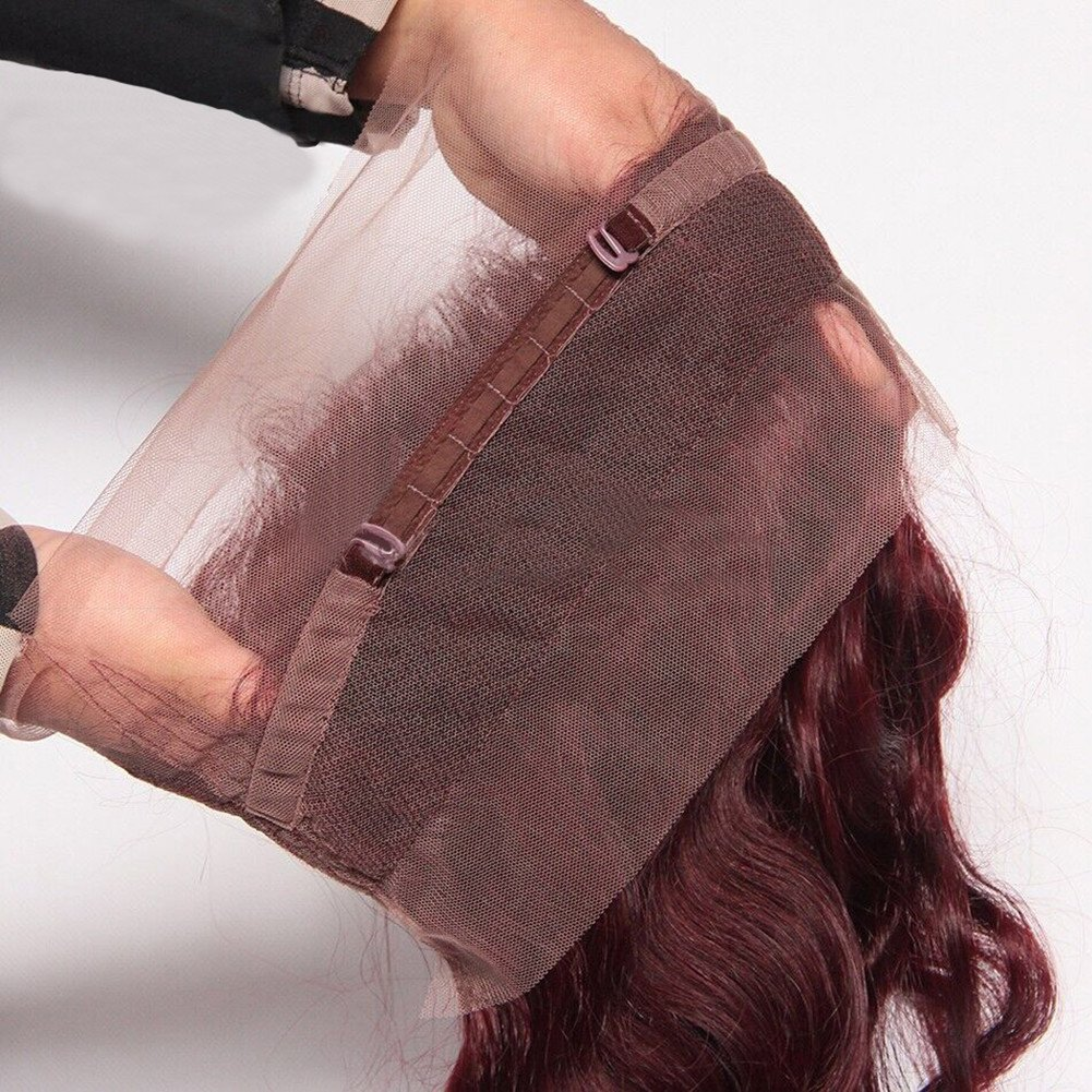 Frontal Body Wave couleur vin 360 en dentelle transparente