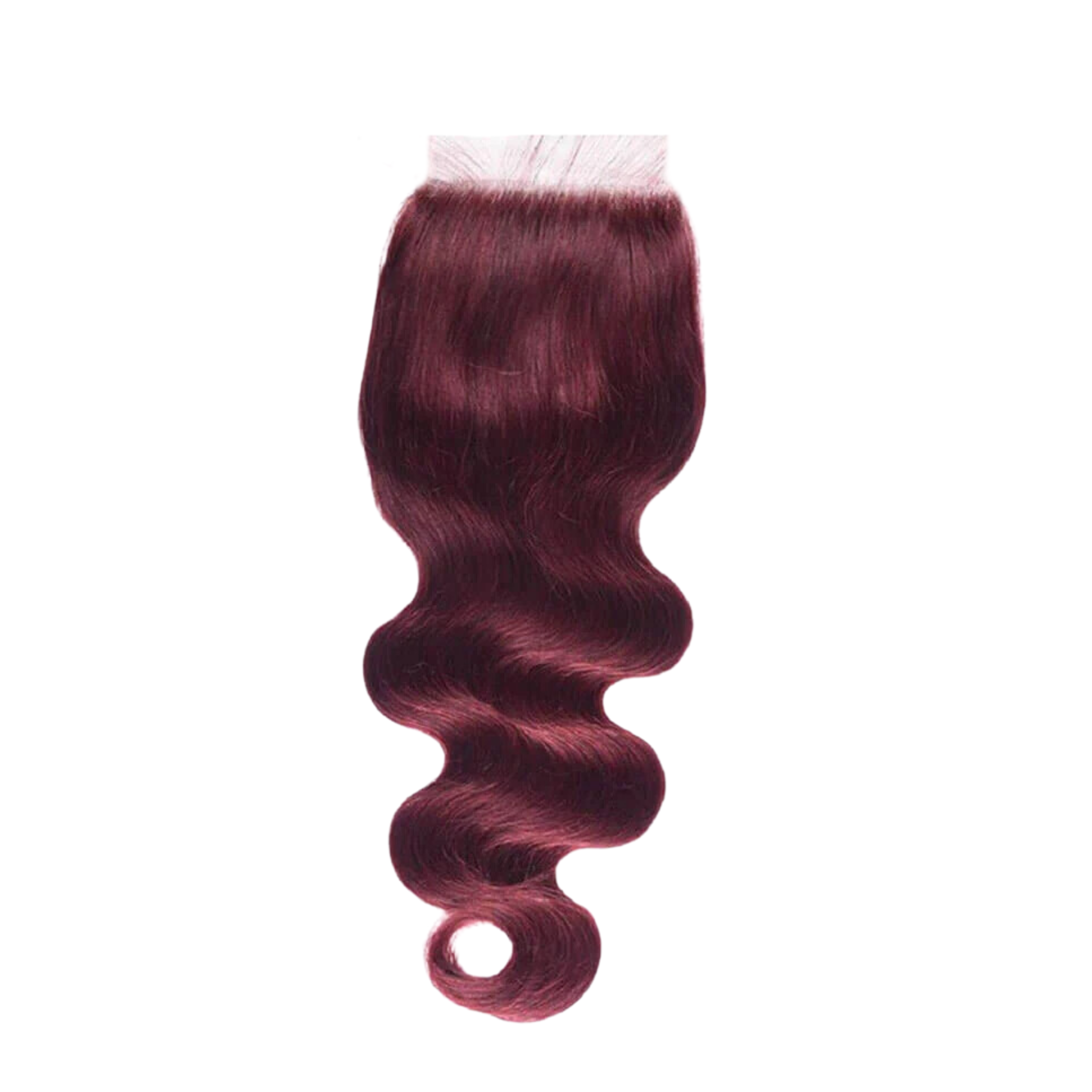 Body Wave Burgundy Color Lace Closre 5x5 Transparent Lace