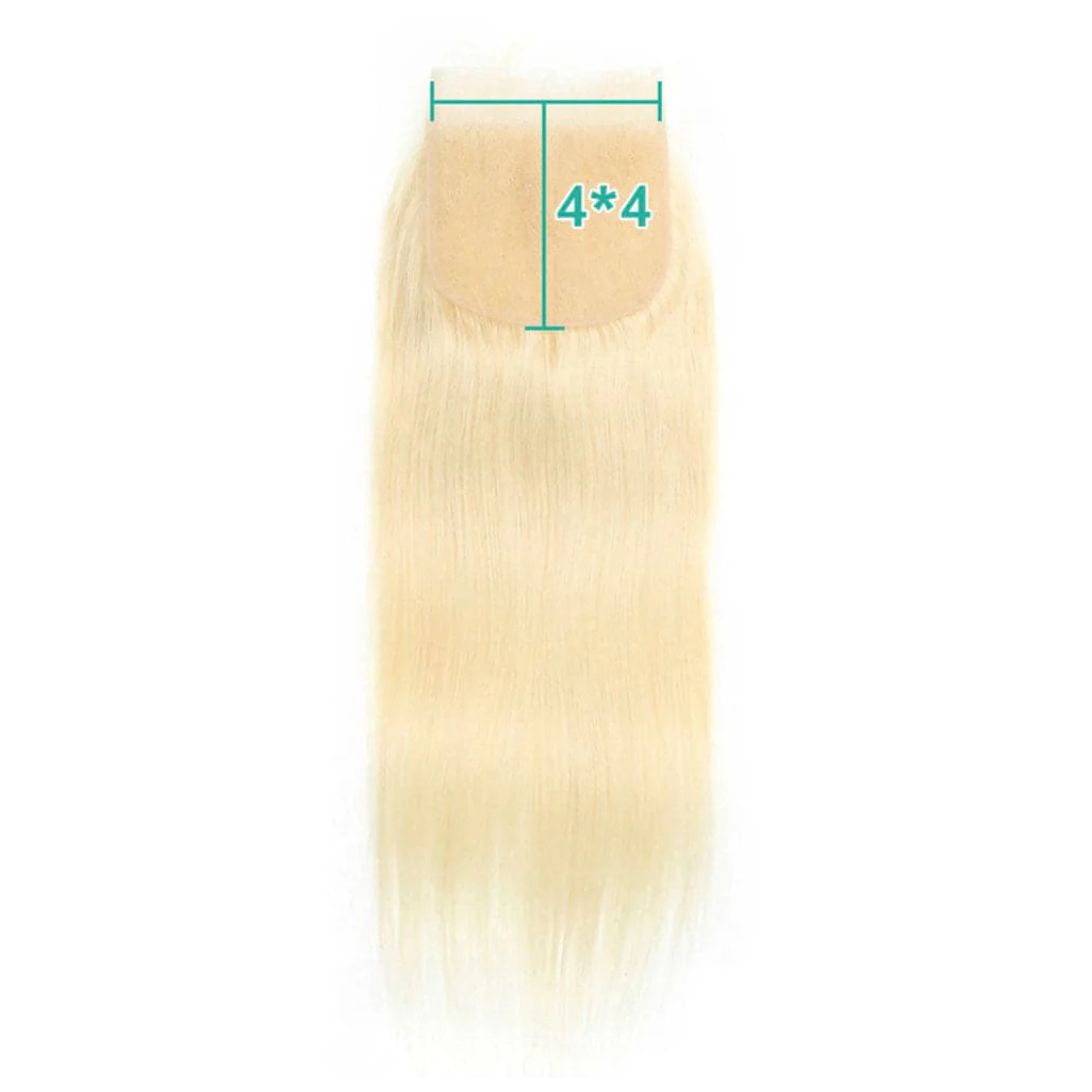 Bone Straight Blonde Color Closure 4x4 Transparent Lace
