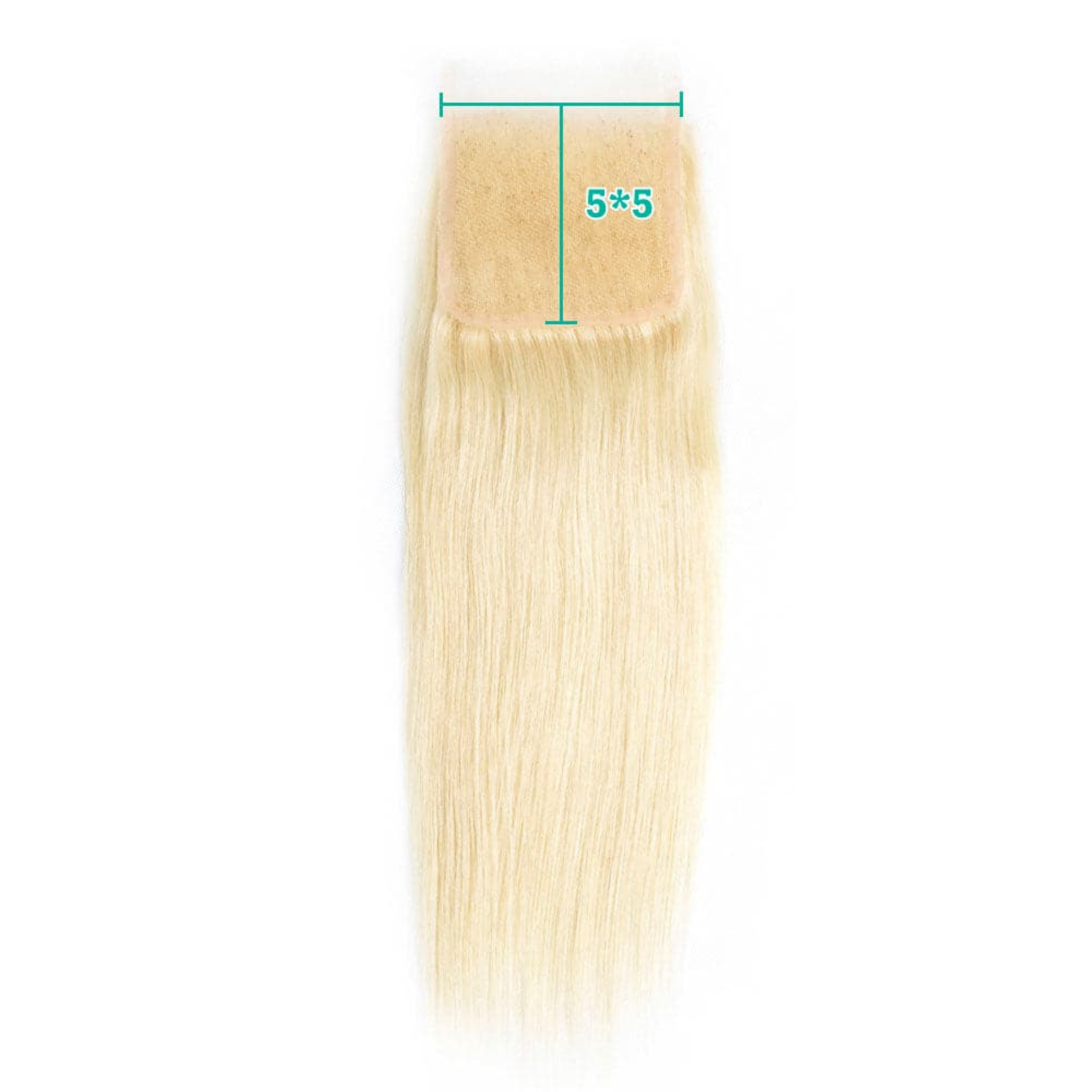 Fermeture en dentelle de couleur blonde droite osseuse 5x5 dentelle transparente