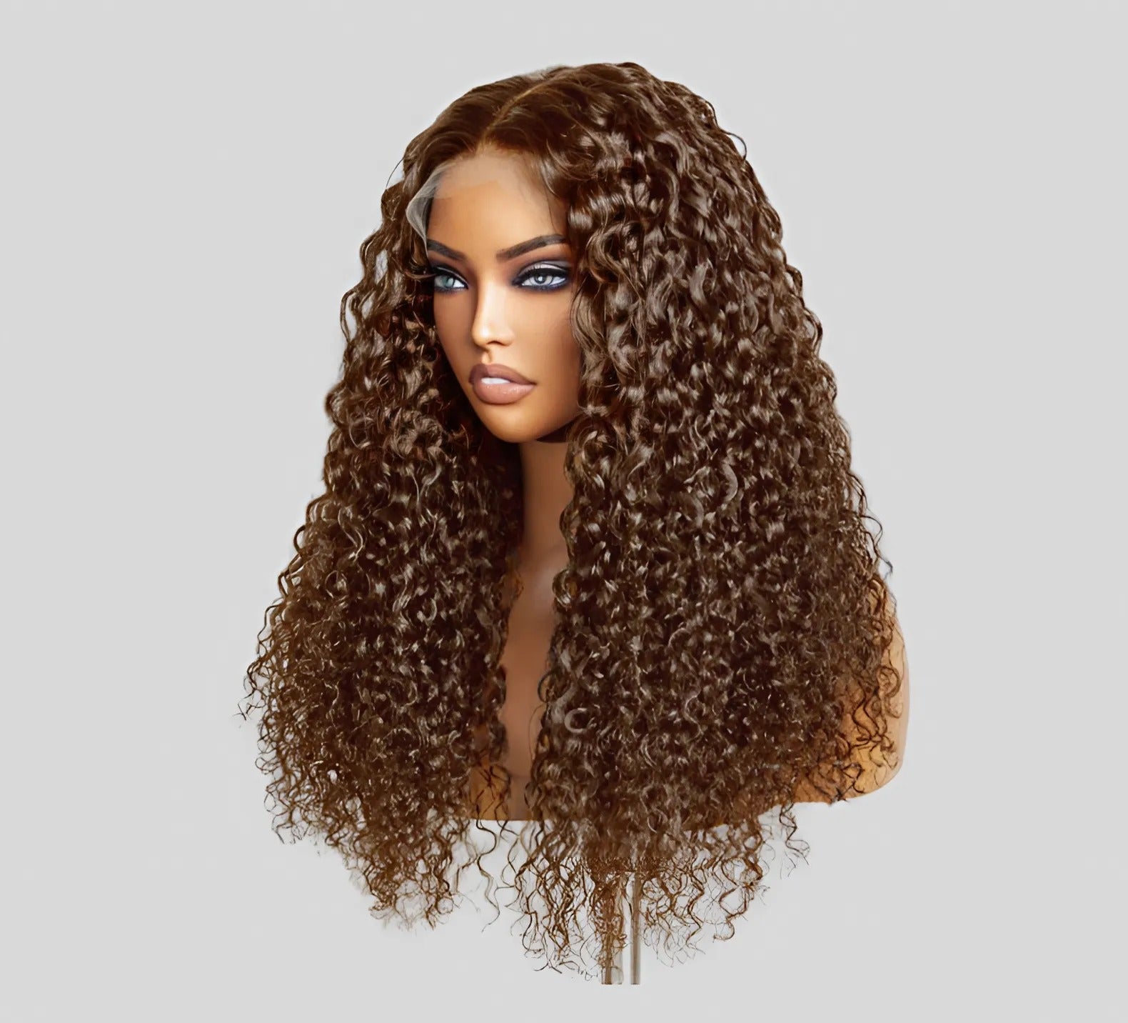 Water Curly Wig Caramel Borwn Color