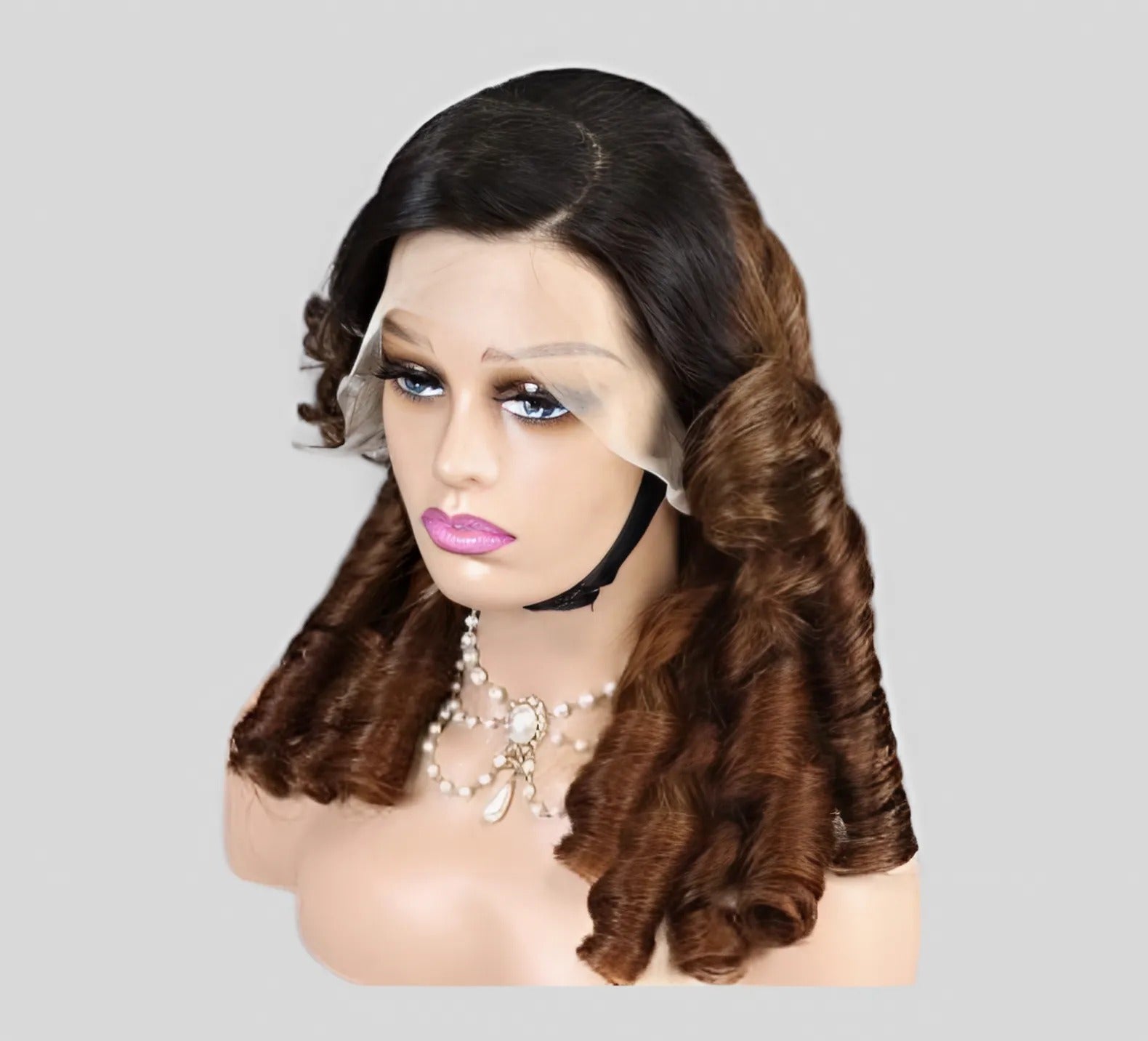 Spring Curl Wig Ombre Brown Color