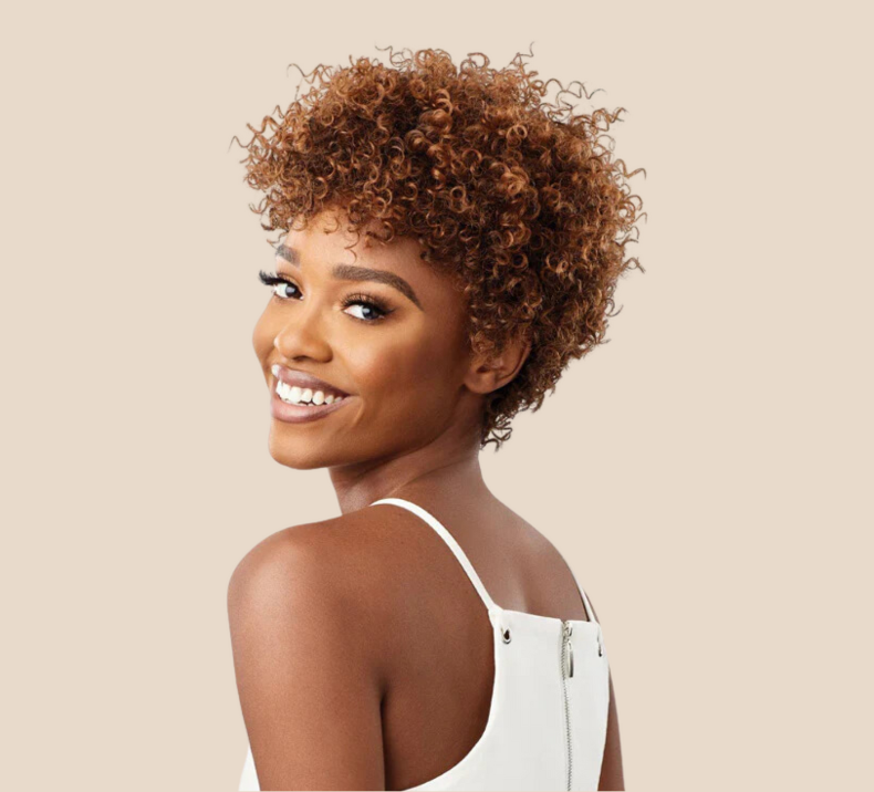 Curly Hair Bundle Caramel Brown Color ( Thieu anh can )