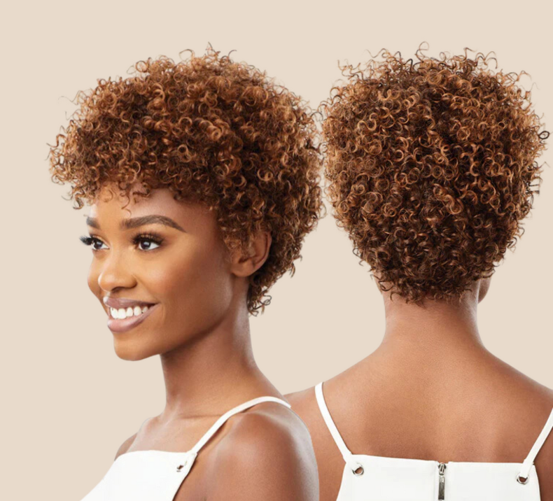 Curly Hair Bundle Caramel Brown Color ( Thieu anh can )