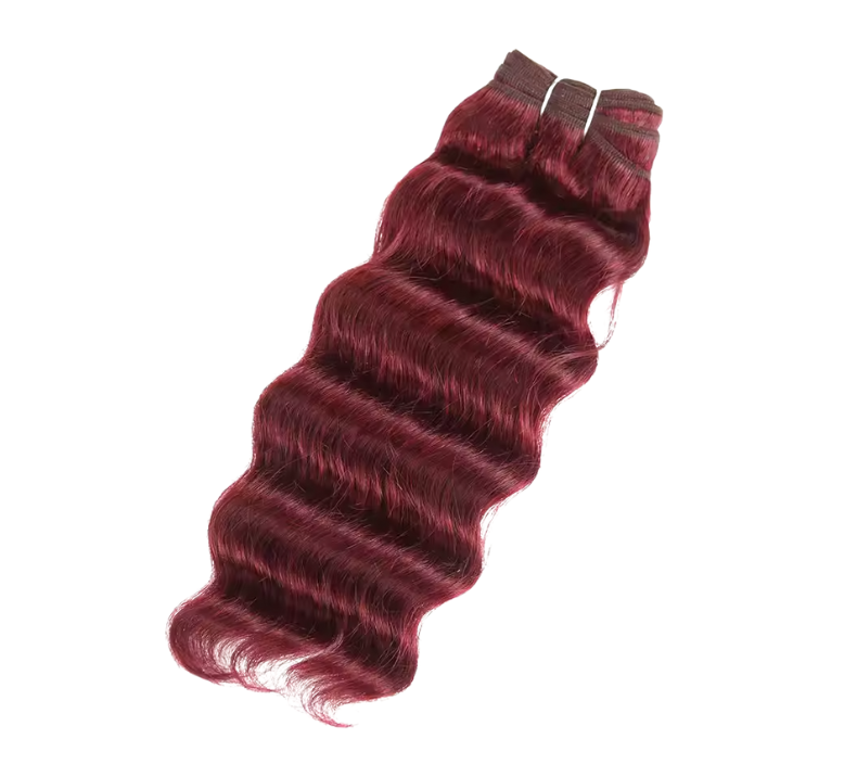 Deep Wave Bundle Burgundy Color