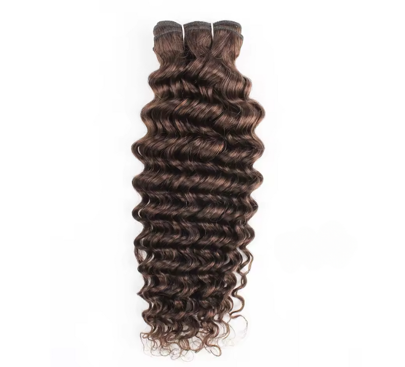 Deep Curly Bundle Chocolate Brown Color