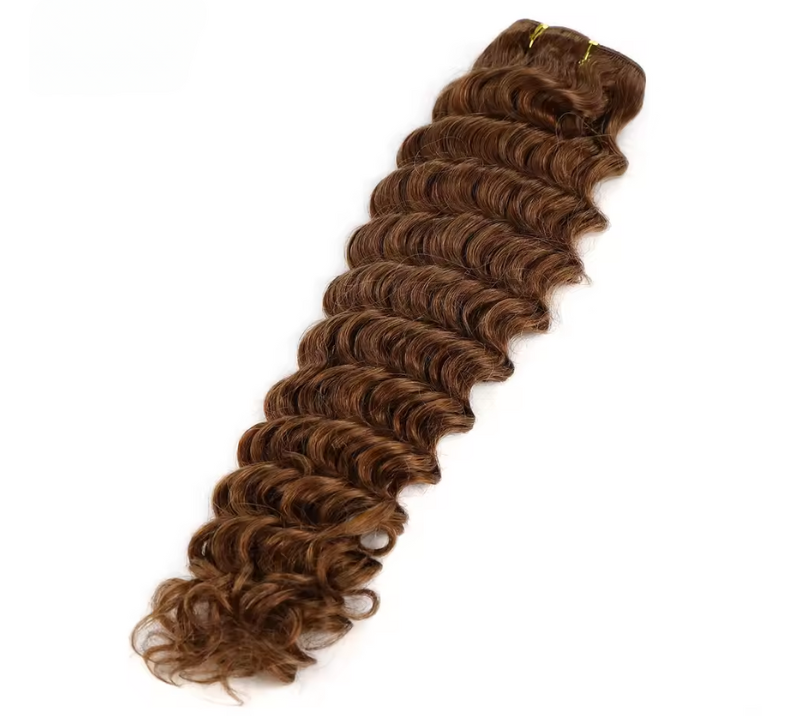 Deep Curly Bundle Caramel Brown Color