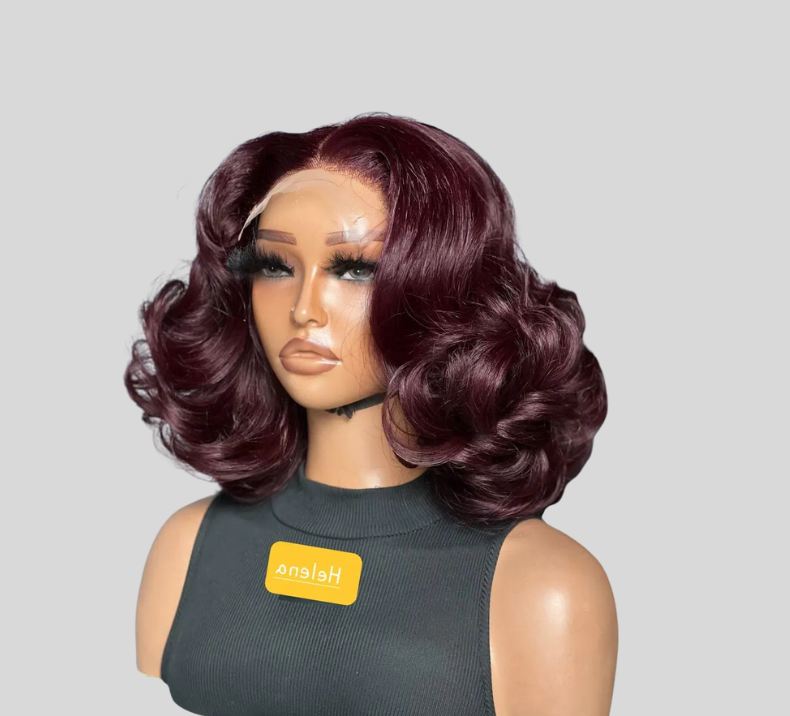 Egg Curly Wig Wine Color