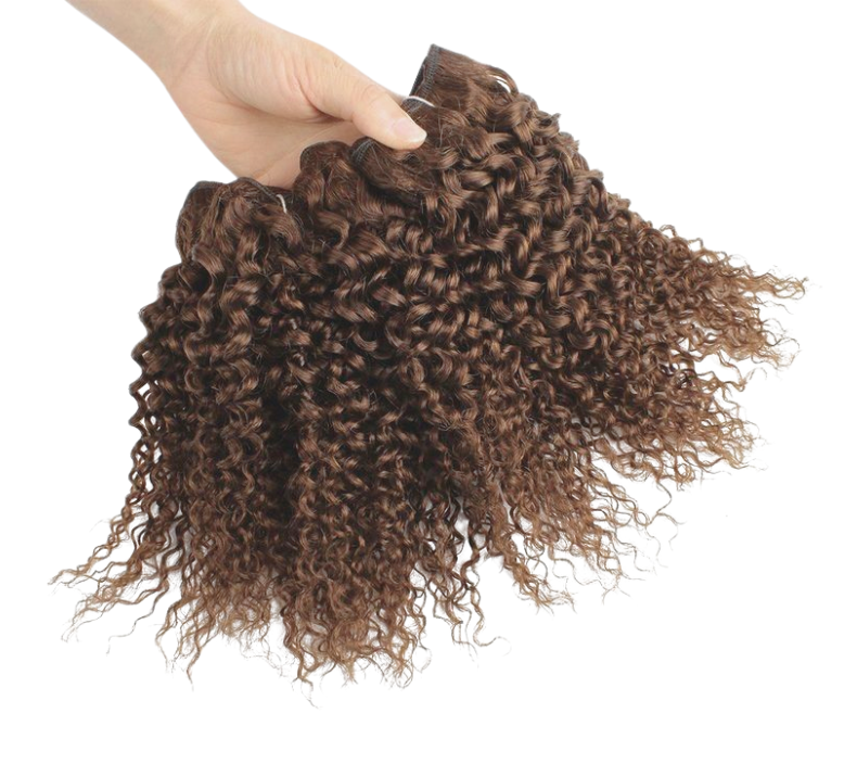 Curly Hair Bundle Caramel Brown Color ( Thieu anh can )