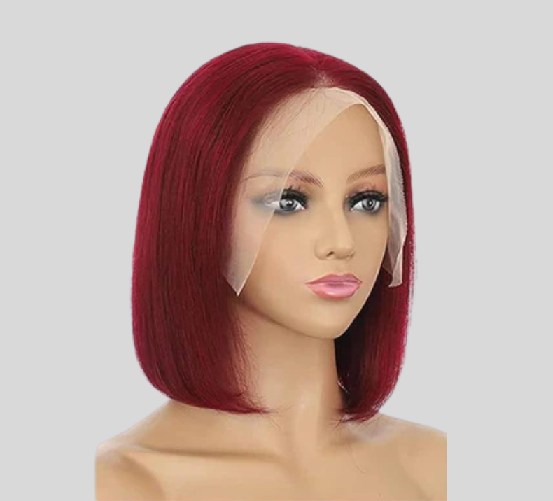 Bone Straight Wig Burgundy Color
