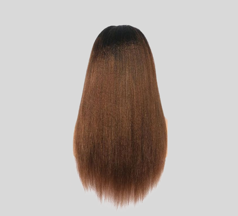 Yaki Straight Wig Ombre Brown Color