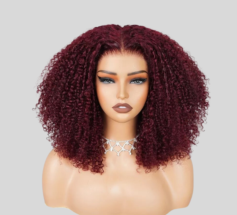 Pixie Curly Wig Wine Color
