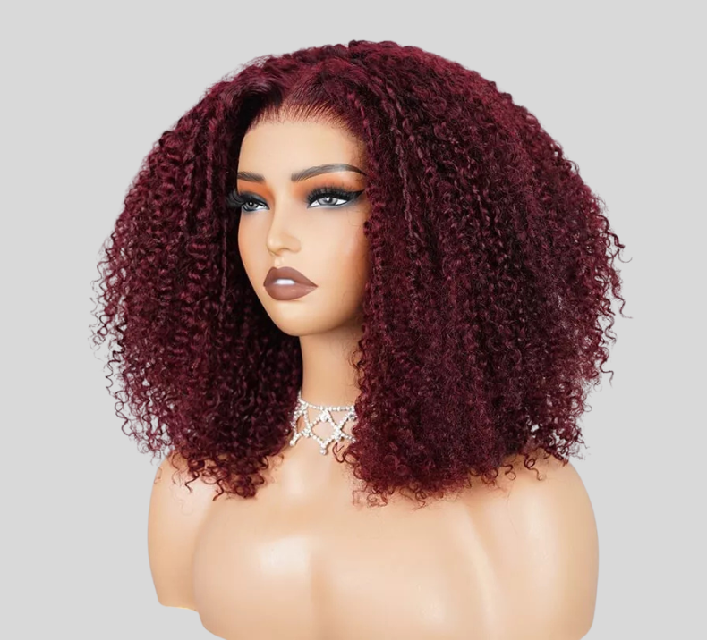 Pixie Curly Wig Wine Color
