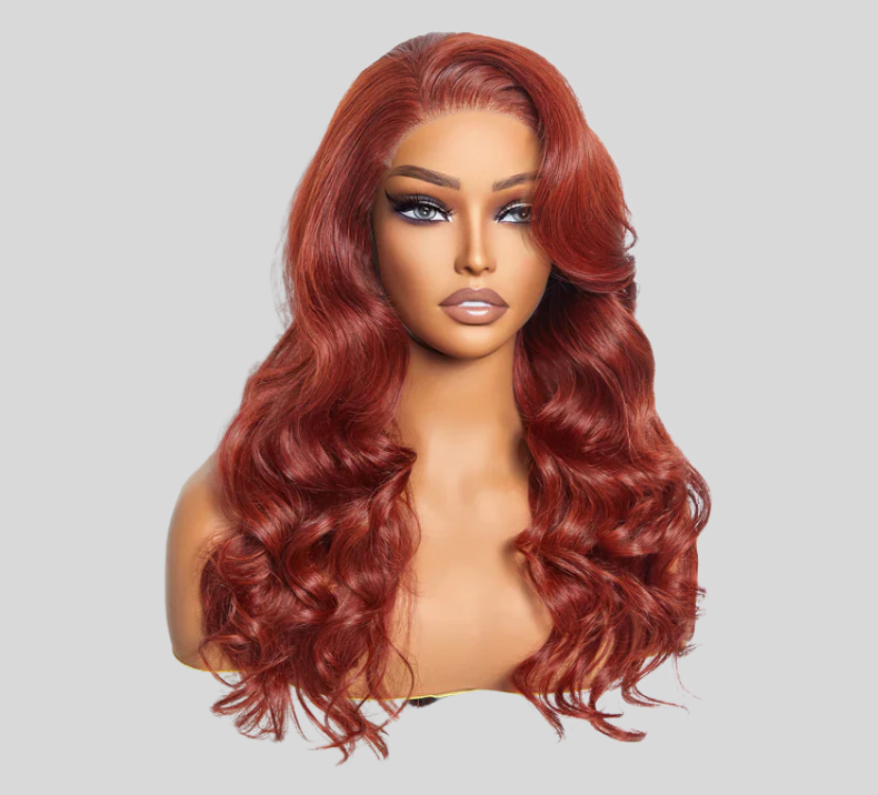 Rool Curl Wig Red Brown Color