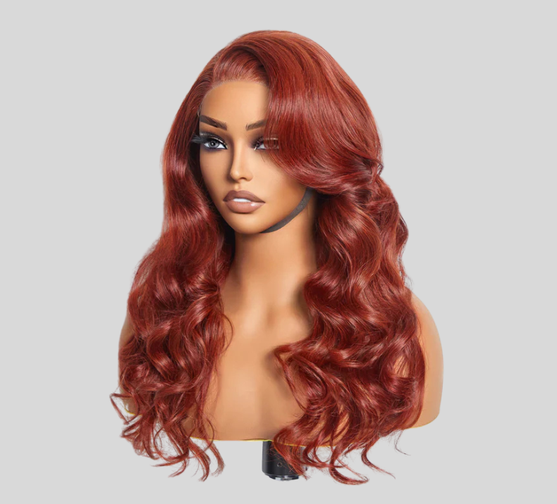 Rool Curl Wig Red Brown Color