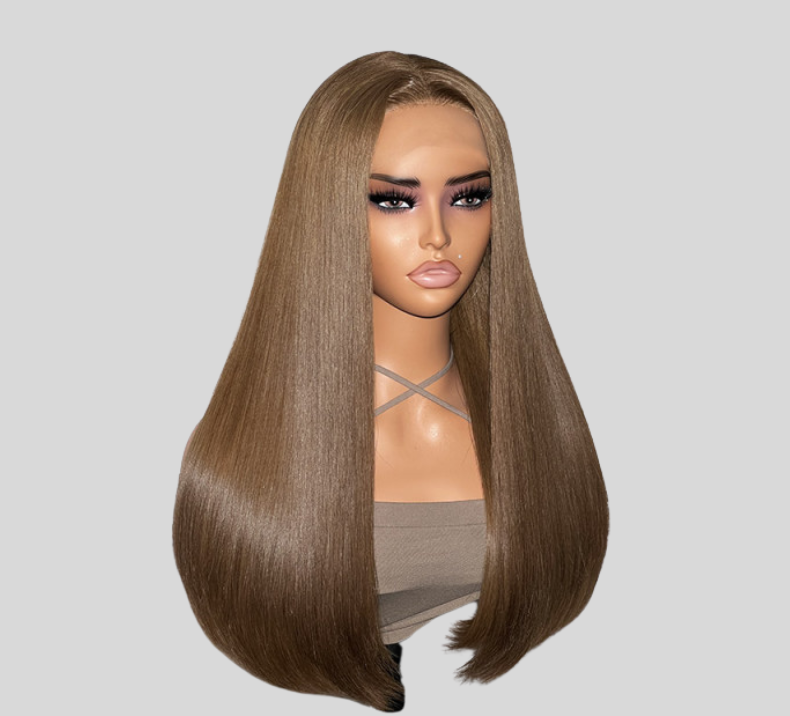 Bone Straight Wig Caramel Brown Color