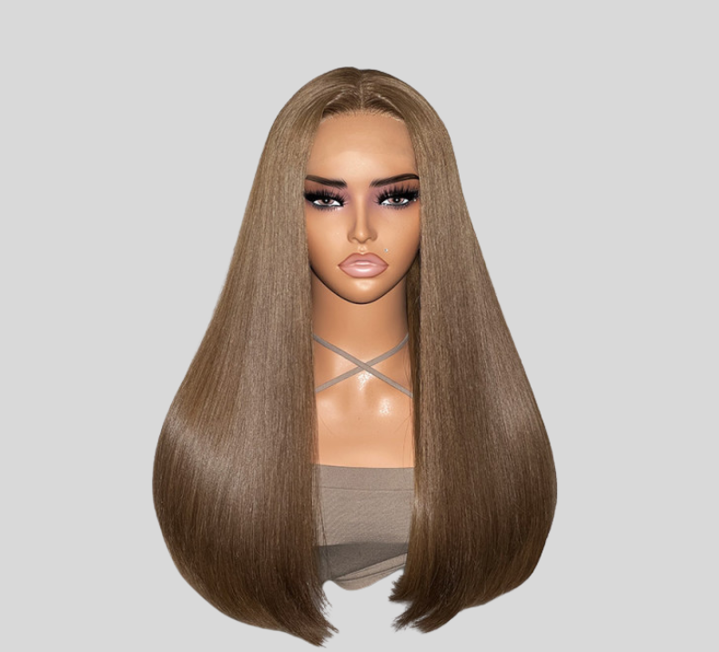 Bone Straight Wig Caramel Brown Color