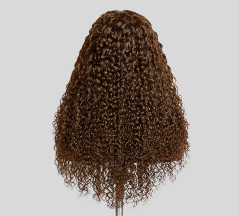 Water Curly Wig Chocolate Brown Color