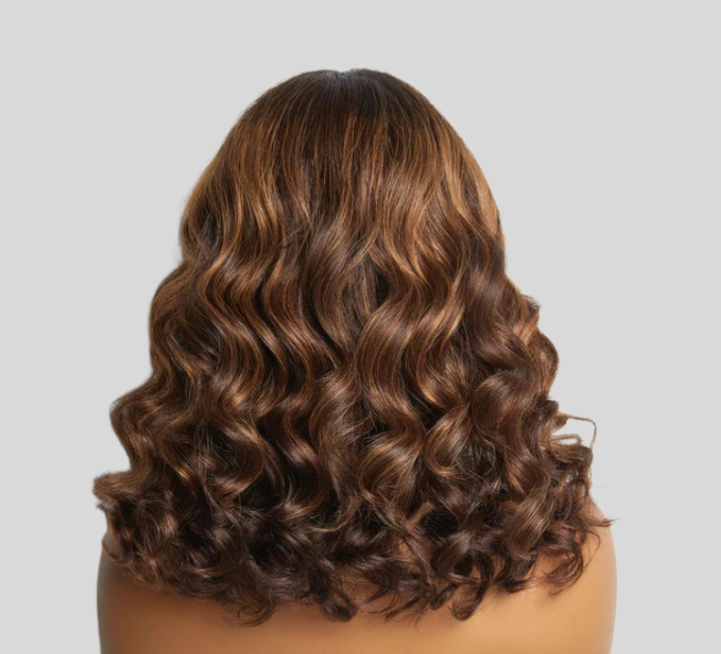 Loose Wave Wig Brown Highlight Color