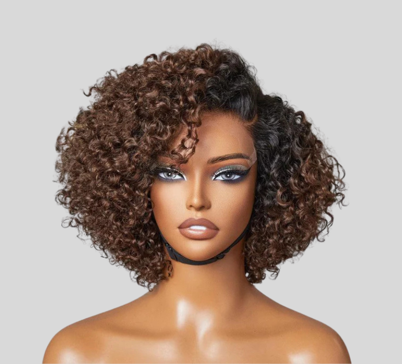 Curly Wig Ombre Chocolate Brown