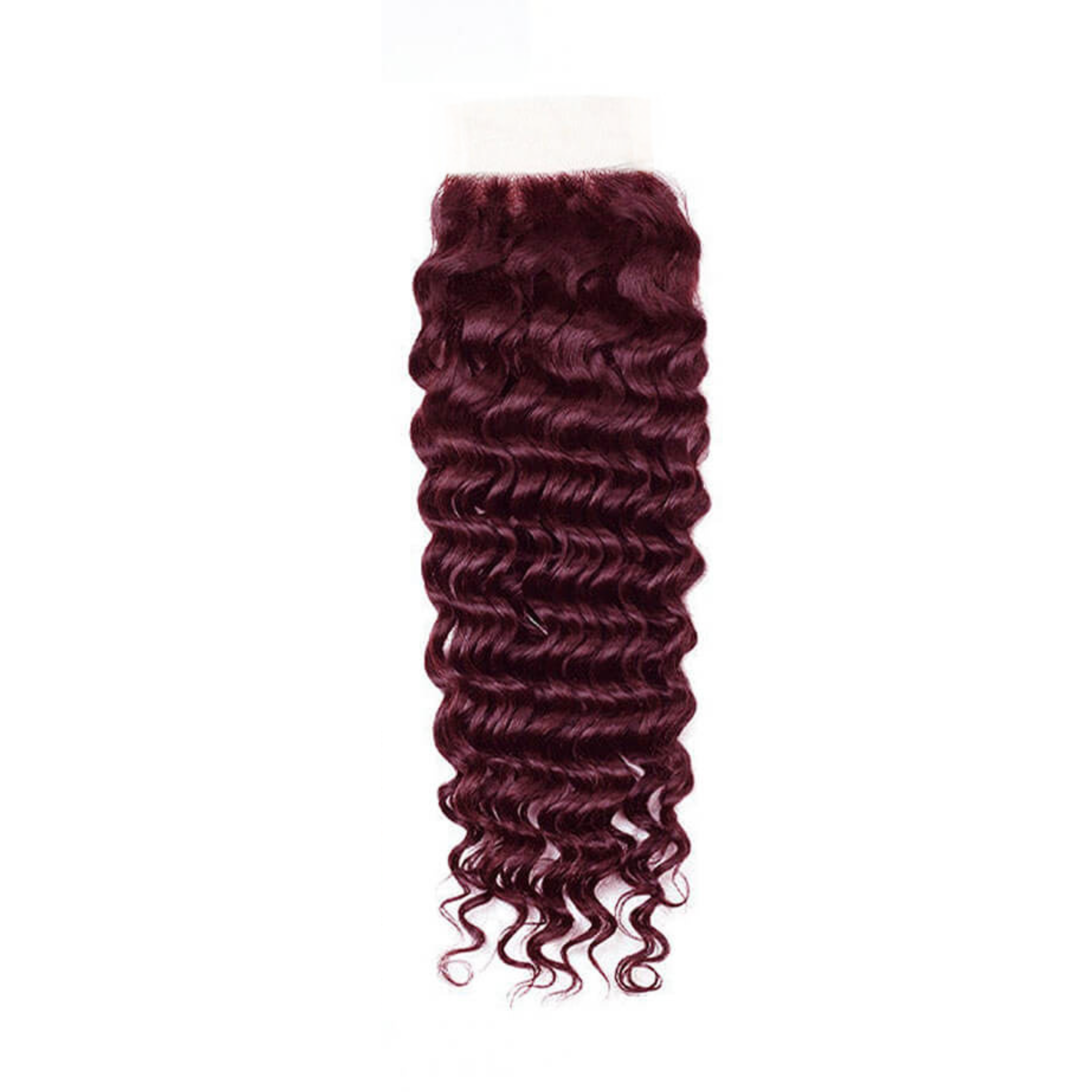 Water Curly Burgundy Color Lace Closure 5x5 Transparent Lace