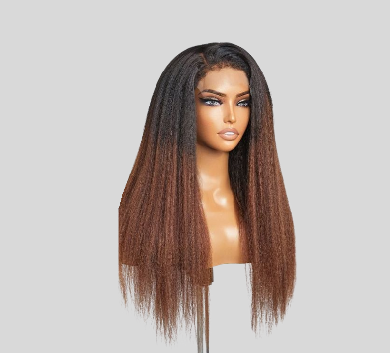 Yaki Straight Wig Natural/Brown Color