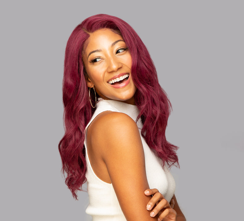 Body Wave Burgundy Color Lace Closre 5x5 Transparent Lace