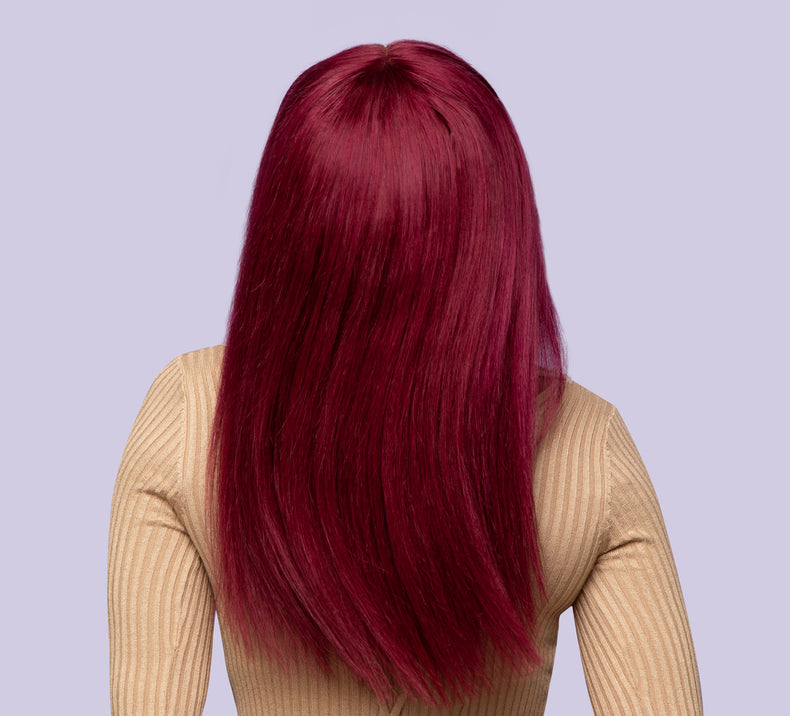 Bone Straight Hair Bundle Burgundy color